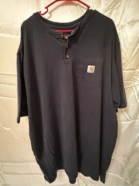 Carhartt K84-BLK Men’s 3XL Tall Black Original Fit Henley Pocket T-Shirt